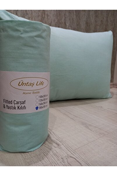 üntaş Üntaş life mint yeşili 100x200 tek kişilik lastikli çarşaf+1 adet yastık kılıfı ecmintyşl100