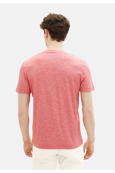 Tom Tailor T-Shirt gestreiftes Kurzarmshirt mit Rundhalsausschnitt und Foto-Print