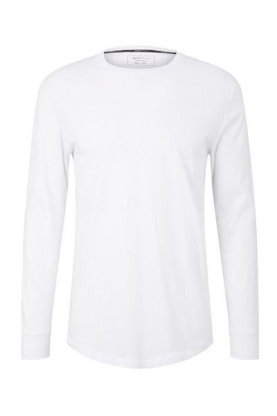 Tom Tailor Longsleeve Unifarbenes Langarmshirt mit Rundhalsausschnitt
