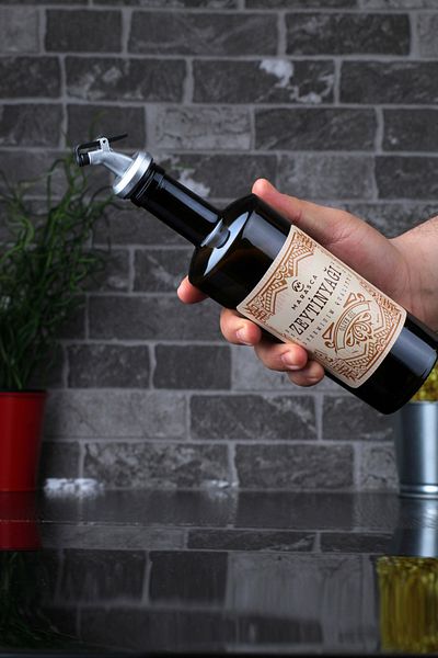 incili home Marasca 500 ml Glass Rustic Olive Oil Bottle Oil Pot Bottle Glass Bottle