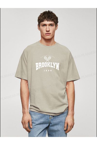 Pear Wear Μπλουζάκι Brooklyn Printed Ανδρικό Oversize (Wide Fit).