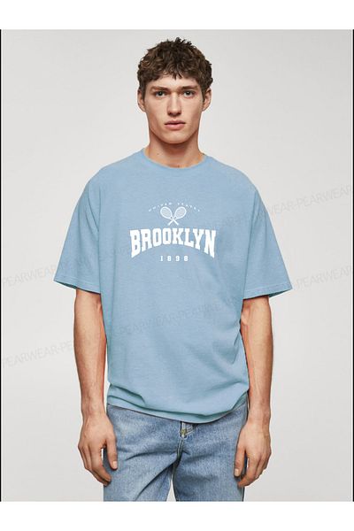 Pear Wear Μπλουζάκι Brooklyn Printed Ανδρικό Oversize (Wide Fit).