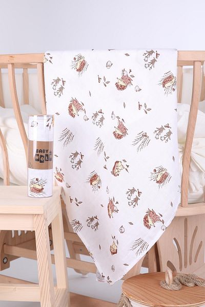 Babyhola Muslin Cover 80x80cm Hedgehog Pattern Organic Gift Breastfeeding Bottom Opening Newborn Stroller Cover