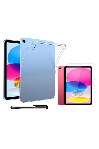 iPad 10th Generation 10.9 inch 2022 Compatible Transparent Tablet Case Silicone And Screen Protector + Pen Set
