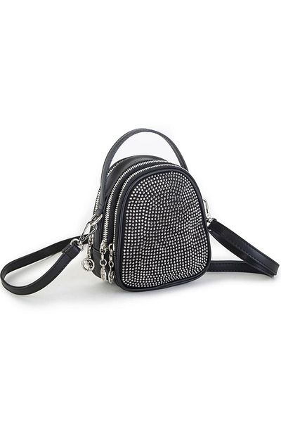 By Hakan geantă nas 948 stone Daily Crossbody Geantă pentru femei geantă de umăr geantă messenger BLACK-SILVER