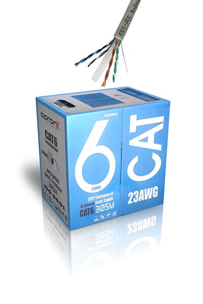 APRONX Cat6 23awg 305 Metre 0,50mm Gri Utp Kablo
