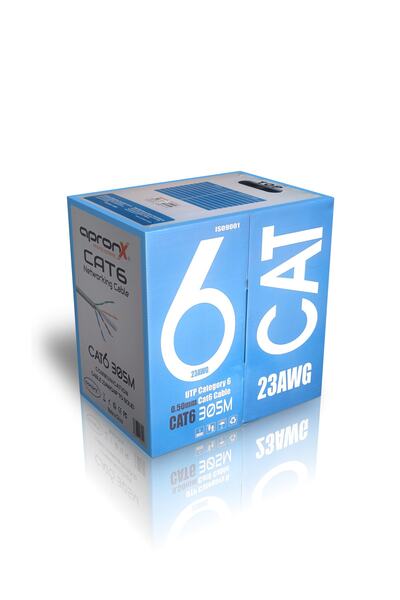 APRONX Cat6 23awg 305 Metre 0,50mm Gri Network Data Kablosu