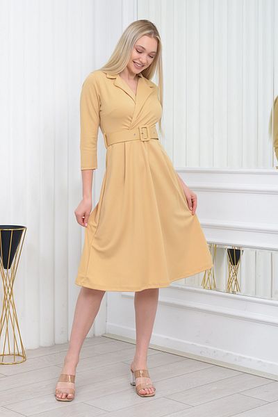 Neşeli Butik Γυναικείο φόρεμα μίντι με λεπτομερή ζώνη Dks016