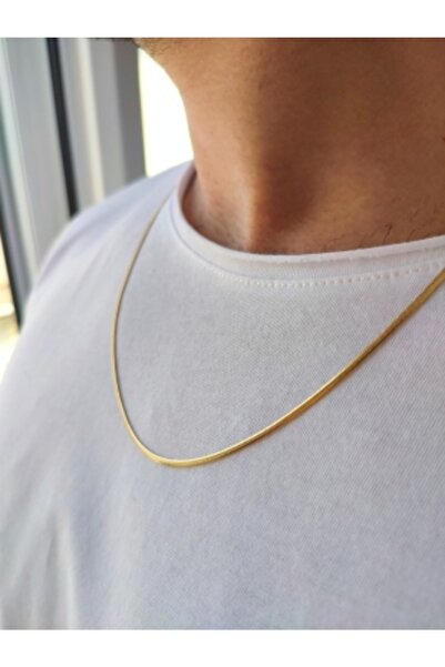 Evorya 316l Paslanmaz Çelik Erkek Kadın Unisex Gold Renk Ince Italyan Yassı 6...