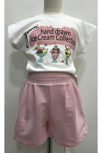 Çikoby Girl's Ice Cream Shorts Suit
