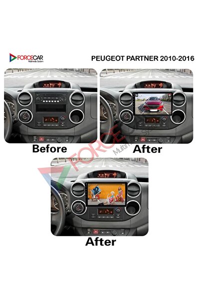 FORCECAR PEUGEOT PARTNER 2010-2016 Uyumlu ANDROİD MULTİMEDYA 2.32 KABLOSUZ CARPLAY