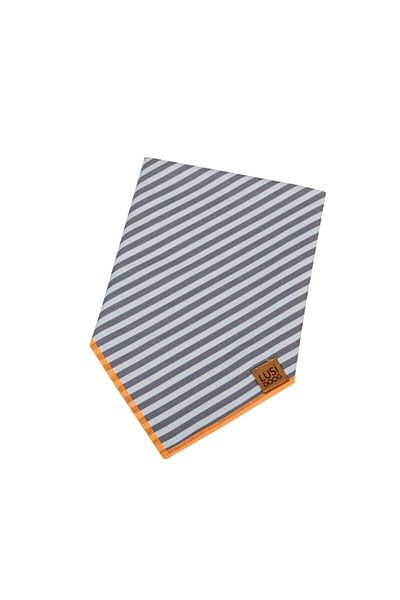 Lusi Doog Striped Dog Scarf - Dog Bandana (SIZE S - M - L) with Orange Detail