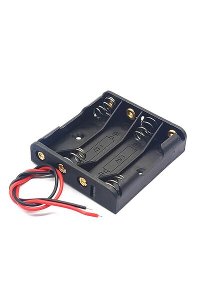 WOZLO 4'lü Aaa Küçük Kalem Pil Kutusu Yuvası Kablolu Kalem Pil Tutucu