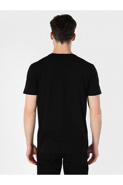 Colin's Black Regular Fit Crew Neck Men's Short Sleeve T-Shirt - Printed