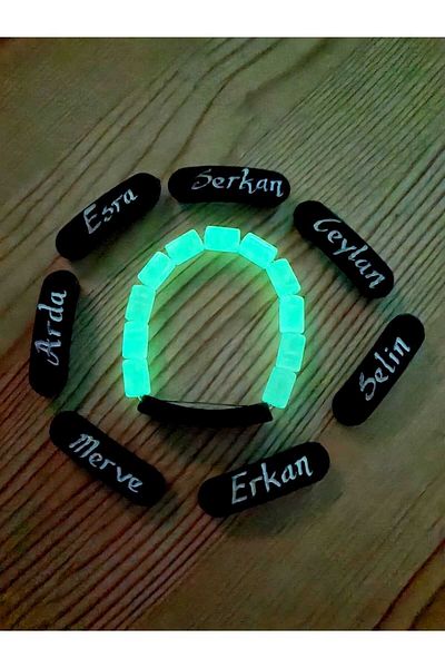 Doğal Taş Dünyası Cat's Eye Highlighter Children's Bracelet Glow in the Dark
