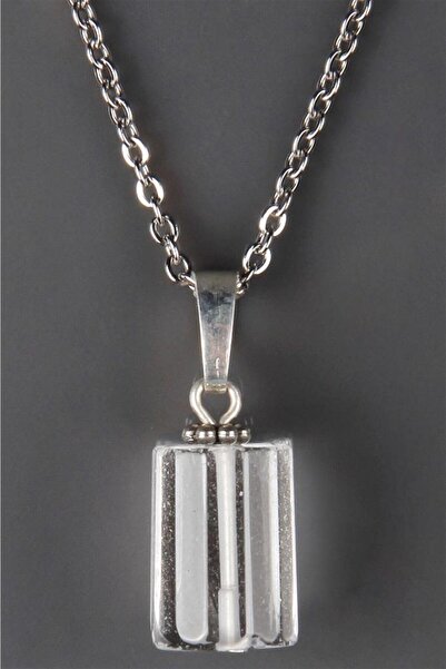 Doğal Taş Dünyası Crystal Quartz Stone Pendant Cylinder Natural Stone