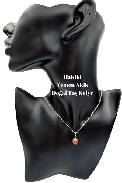 Doğal Taş Dünyası قلادة اليمن العقيق الطبيعي بالحجر الطبيعي