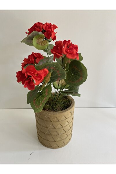 RUZGARCİCEK Rüzgar Aranjament floral artificial: Geranium roșu în ghiveci de ...