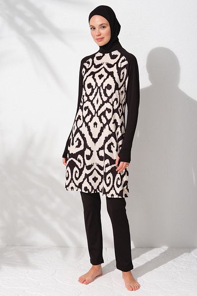 Pierre Cardin Long Sleeve Patterned Hijab Swimsuit PC231918