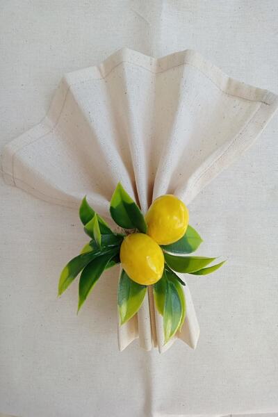 Emtory Home 6 Pieces Double Lemon Straw Rope Bohemian Napkin Ring