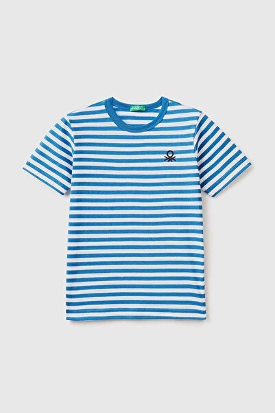 Benetton Prugasto Majica sa logotipom za dečake