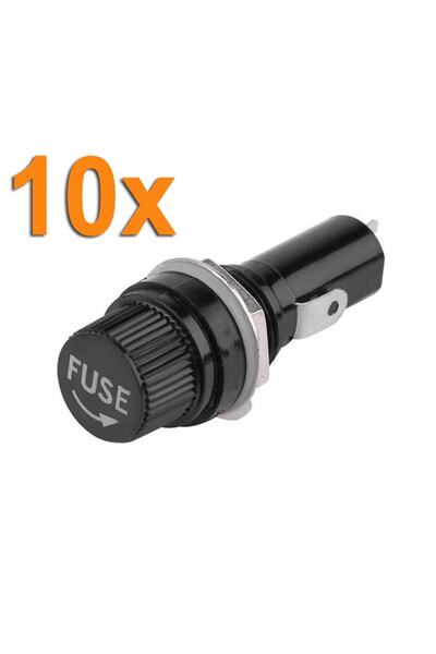 SomayStore Tekne Cam Sigorta Yuvası Küçük Boy Fuse 5x20 10 Adet