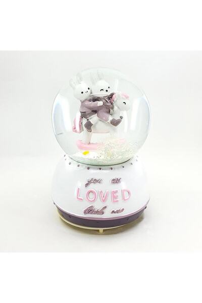 Hediye Kesesi Kar Küresi Tavşan Motorlu Müzikli 100 Cc