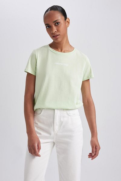 DeFacto Regular Fit Crew Neck Short Sleeve 100% Cotton T-shirt A8108ax23sm