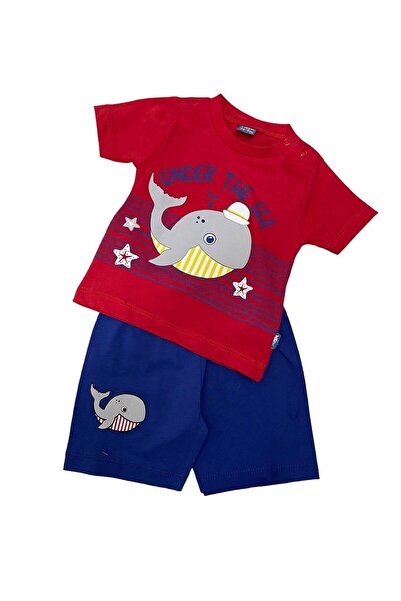 babixkids Nazar Baby Erkek Bebek Şortlu Balina Baskılı Takım
