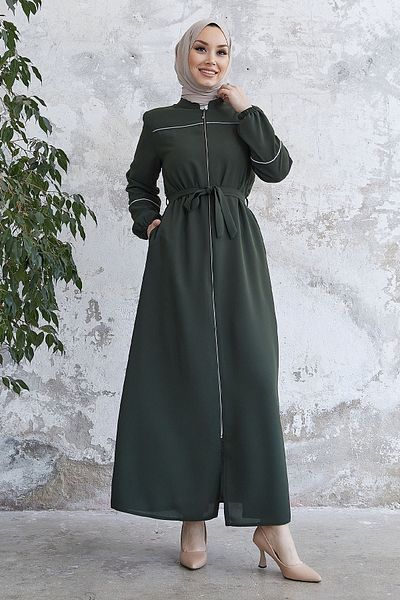 InStyle Abaya z paskiem Milena Biye – khaki