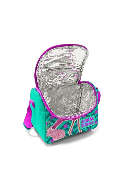 Coral High Kids Water Green Pink Glitter Flamingo Patterned 3-Piece School Bag Set SET0114382