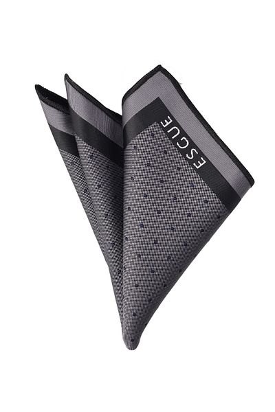 Esgue Gray Color Dot Patterned Collar Handkerchief