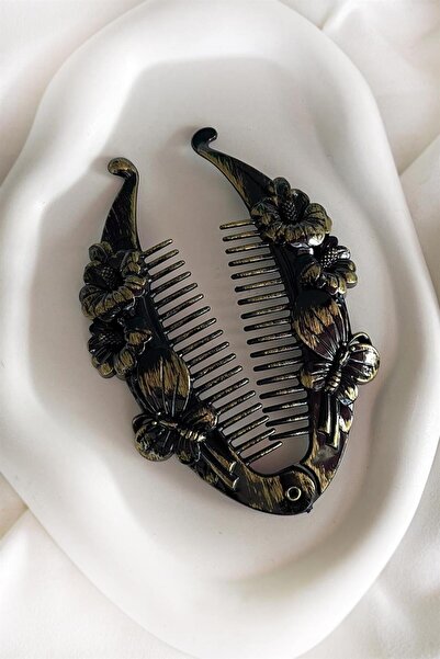 TAKIŞTIR Mixed Color Antique Patterned Flower Figured Banana Buckle