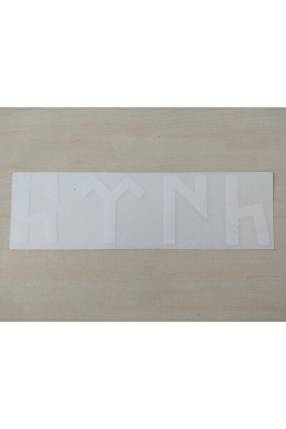 DNZSM GOKTURKÇE TURKISH STICKER White 25,5x7cm TURKISH WRITING - TURKISH LABE...