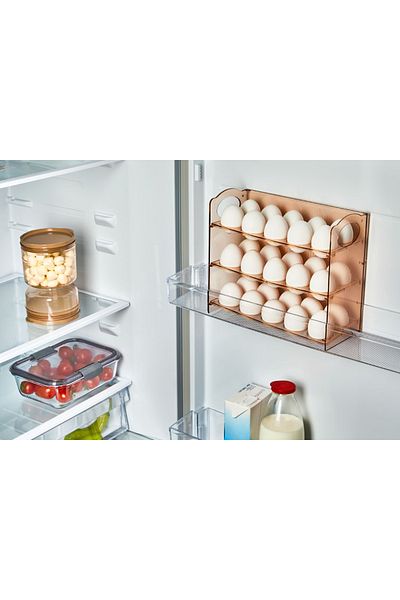 VİP AHMET 3 Shelves Layered Egg Holder Organizer - Transparent Copper Vp-081