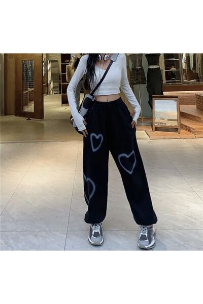 DENİKK Спортивний костюм Harajuku Style Heart Detail Oversize Штани