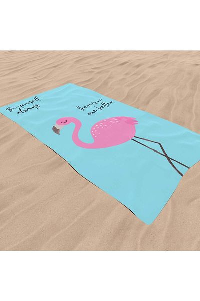 The Lucid Lab Be Always Yourself - Γραπτή πετσέτα παραλίας Flamingo - Βαμβακερή