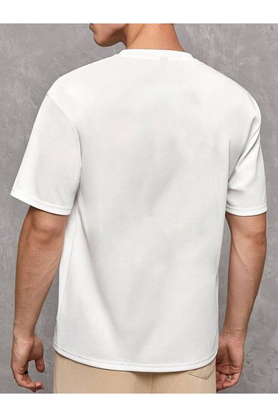 DEEPSENCE Μπλουζάκι Unisex Oversize Λευκό Uzi Βαμβακερό ύφασμα με στάμπα μπροστά