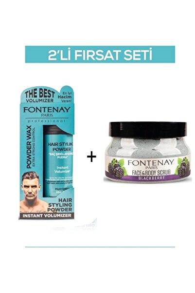 Fontenay Pudra Toz Wax Mavi 20gr + Face And Body Peeling Scrub Yüz Maskesi Bö...