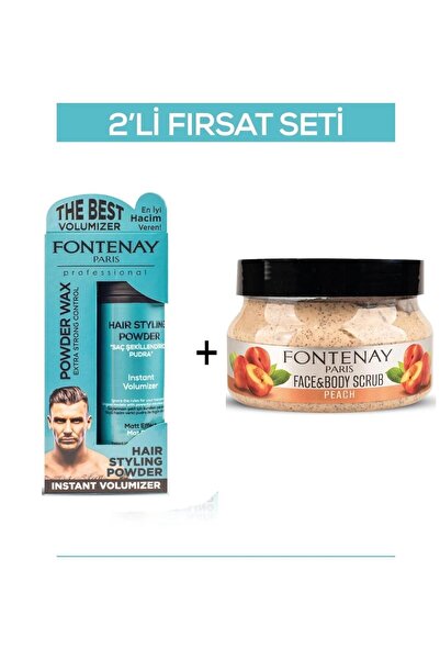 Fontenay Pudra Toz Wax Mavi 20gr + Face And Body Peeling Scrub Yüz Maskesi Şe...