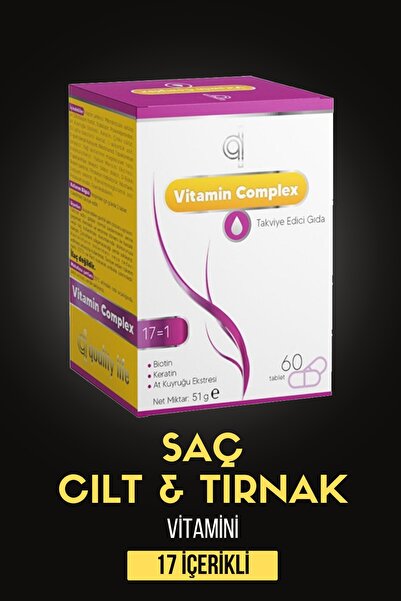 Quality Life QL Hair Vitamin Complex 60 Tablet Biotin Keratin At Kuyruğu Sele...