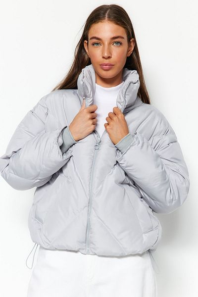 Trendyol Collection Oversize šedá vodoodpudivá péřová bunda - Twoaw24Mo00146