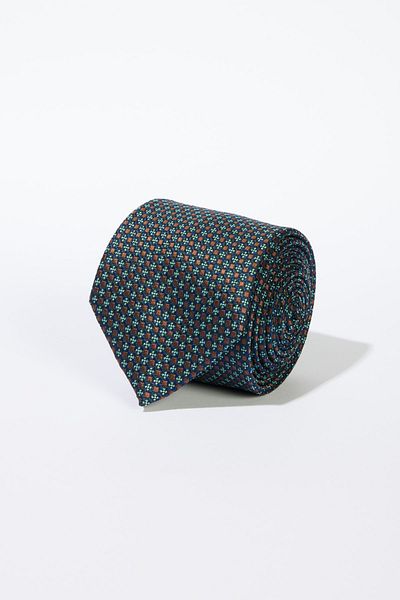 ALTINYILDIZ CLASSICS Men's Navy Blue-Brown Patterned Tie