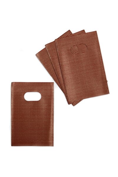 san 13X20 Lüx El Geçme Hediye Poşeti 50'li Kahve
