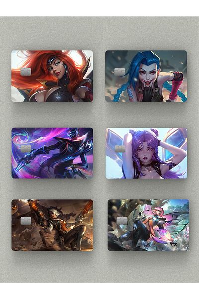 Namgo Gamer LOL ADC Main Σετ 6 αυτοκόλλητων πιστωτικών καρτών & Ακβιλ