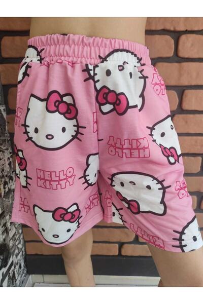MECH BUTİK Pembe Hello Kitty Cat Bol Şort