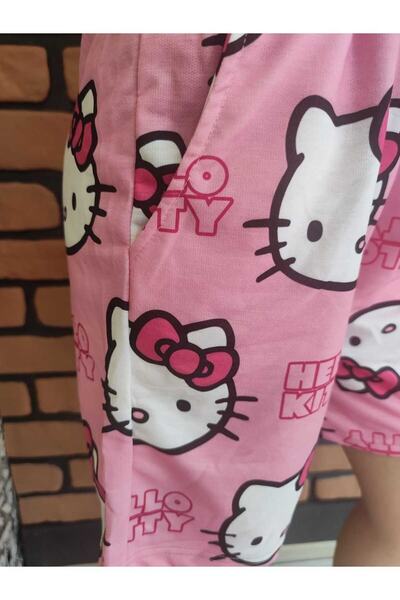 MECH BUTİK Pembe Hello Kitty Cat Bol Şort