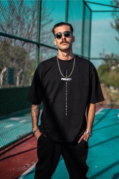 ZEMLİYA Μπλουζάκι Unisex Black Project Printed Oversize