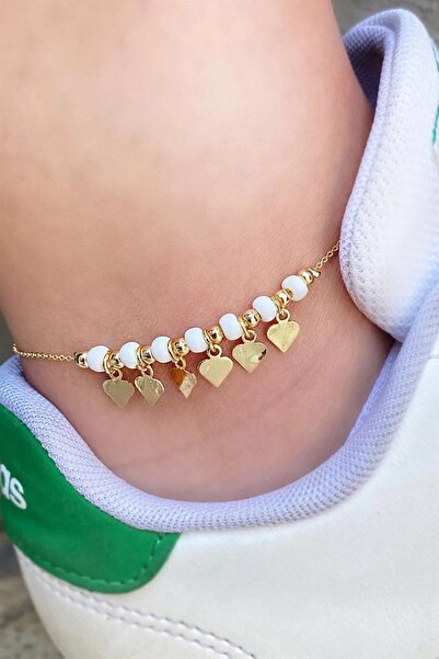 Bellinzona Altın Renk Kalp Figürlü Zincir Halhal