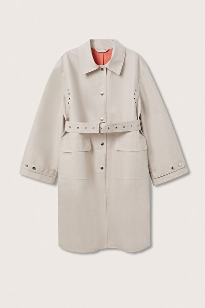 MANGO Woman Beżowy damski trencz 27024758